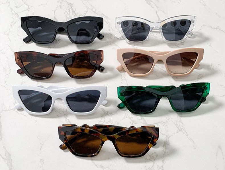 Crystal Stud Temple Cat Eye Sunglasses