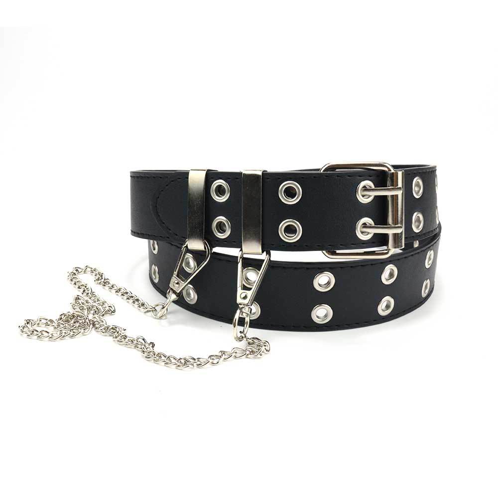 Y2K Grommet Double Prong Chain Belt - Color_07