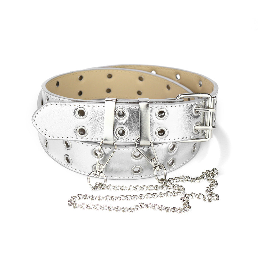 Y2K Grommet Double Prong Chain Belt - Color_15