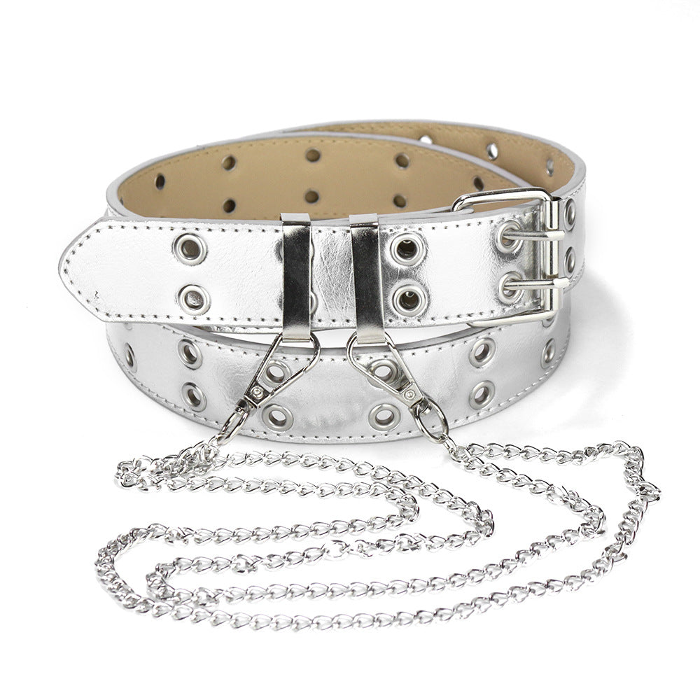 Y2K Grommet Double Prong Chain Belt - Color_16