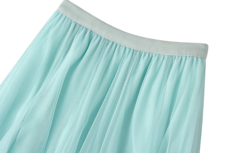 Full Sweep Pleated Tulle Midi Skirt - view 1