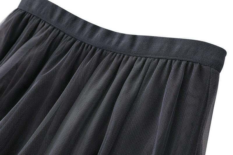 Full Sweep Pleated Tulle Midi Skirt - view 21