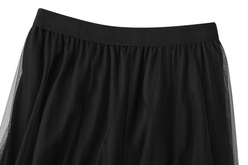 Full Sweep Pleated Tulle Midi Skirt - view 29