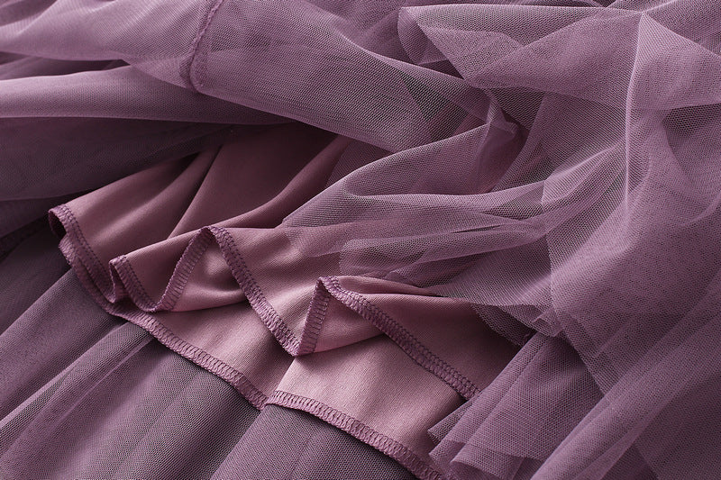 Full Sweep Pleated Tulle Midi Skirt - view 37