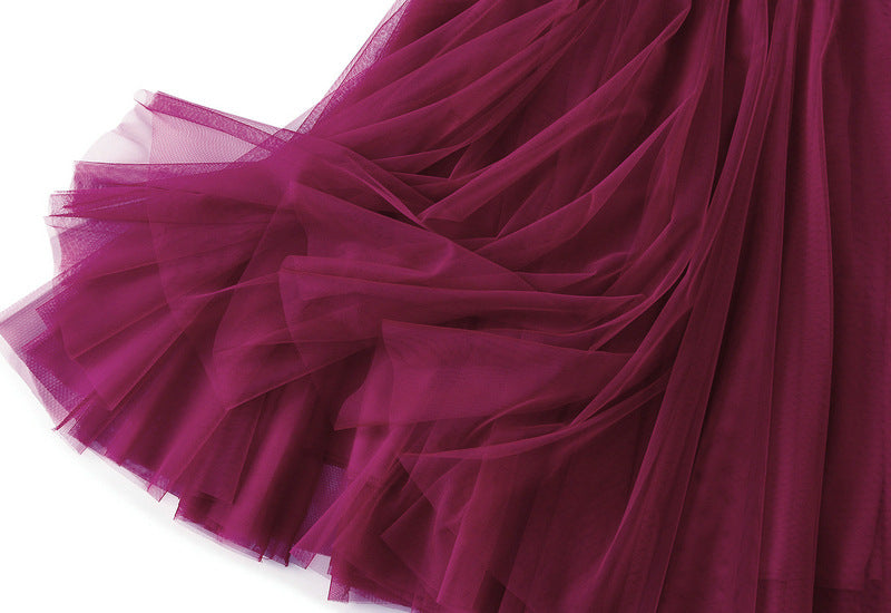 Full Sweep Pleated Tulle Midi Skirt - view 44