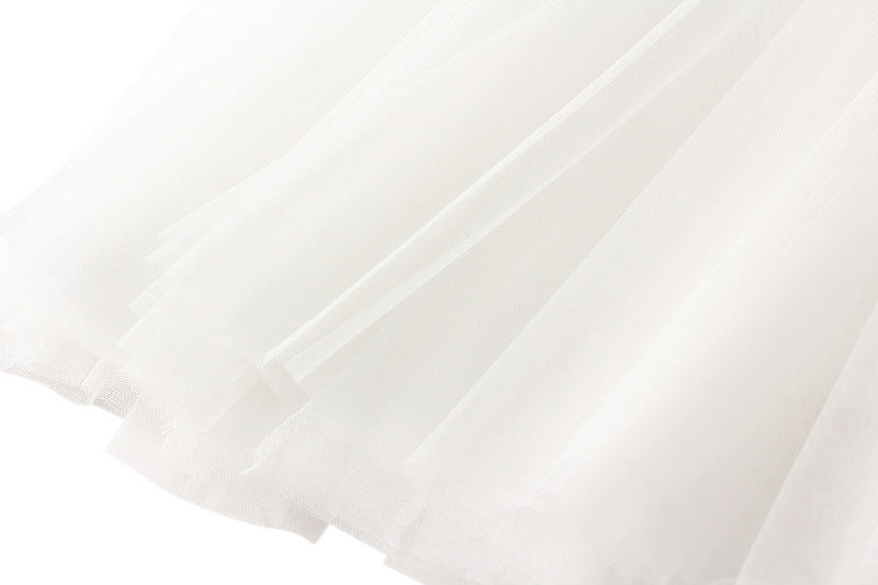 Full Sweep Pleated Tulle Midi Skirt - view 7