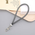 Glitter Cord Wristlet Keychain With Lobster Clasp - Black