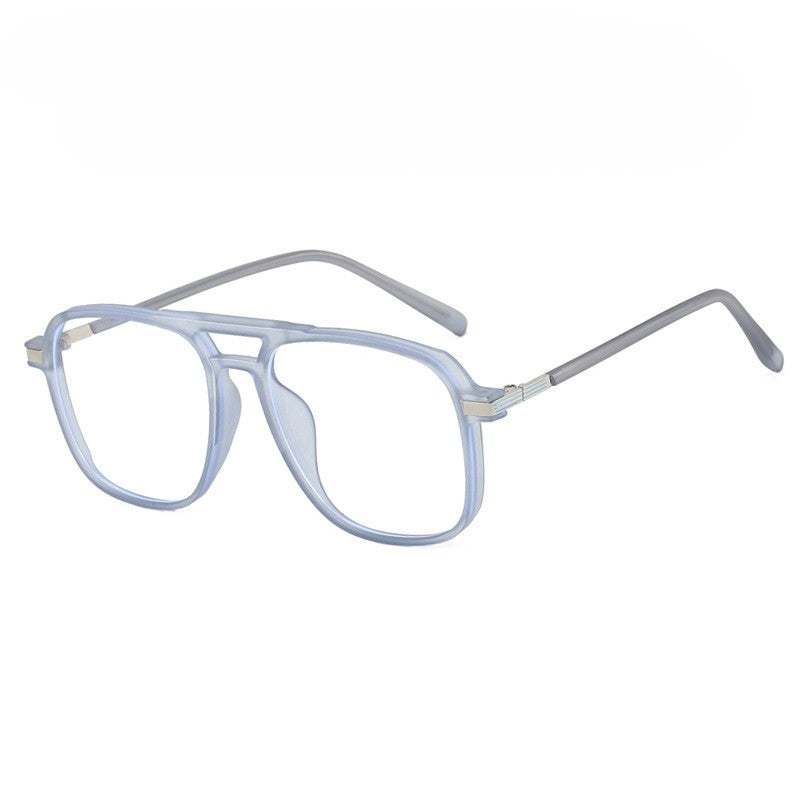 Double Bridge Square Aviator Eyeglasses - Blue