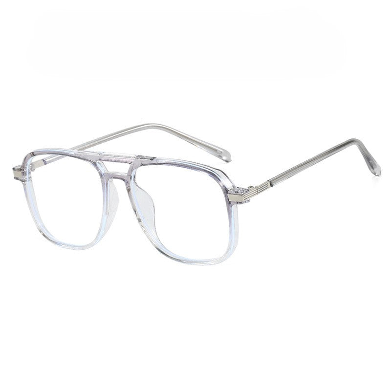 Double Bridge Square Aviator Eyeglasses - Grey
