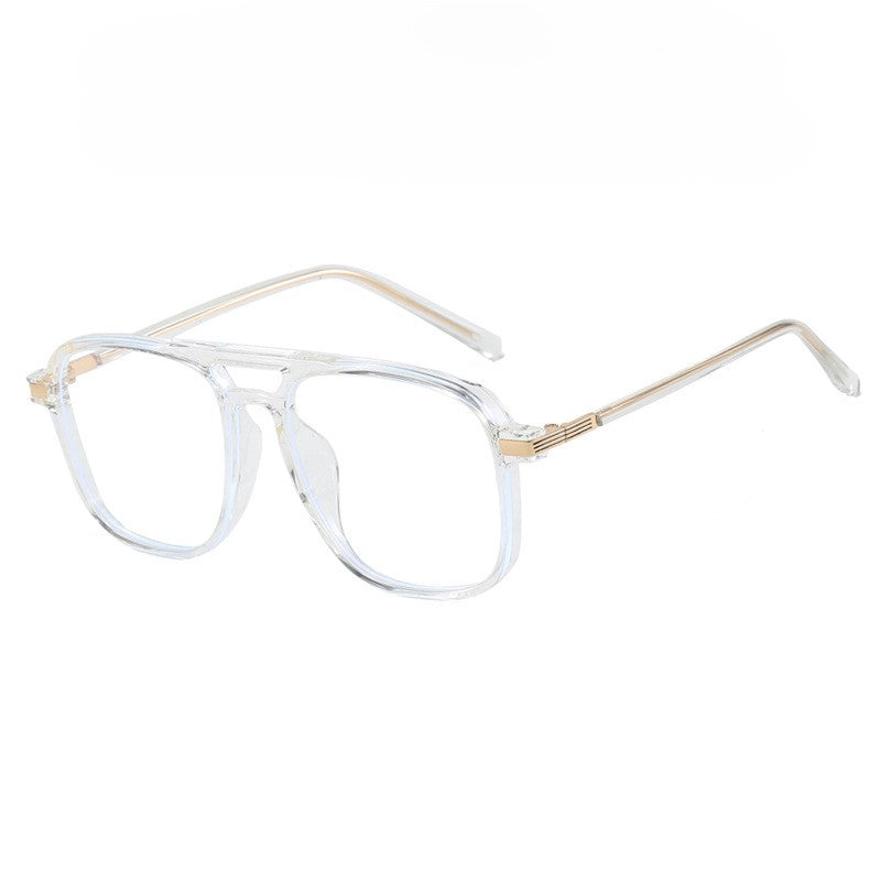 Double Bridge Square Aviator Eyeglasses - White