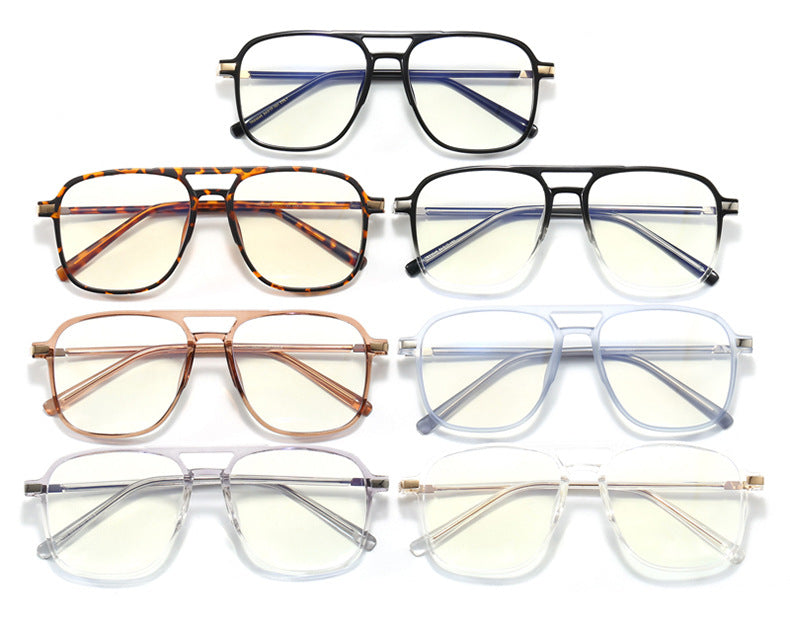 Double Bridge Square Aviator Eyeglasses - White - 2