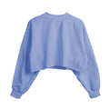 Raw Hem Cropped Fleece Sweatshirt - Blue