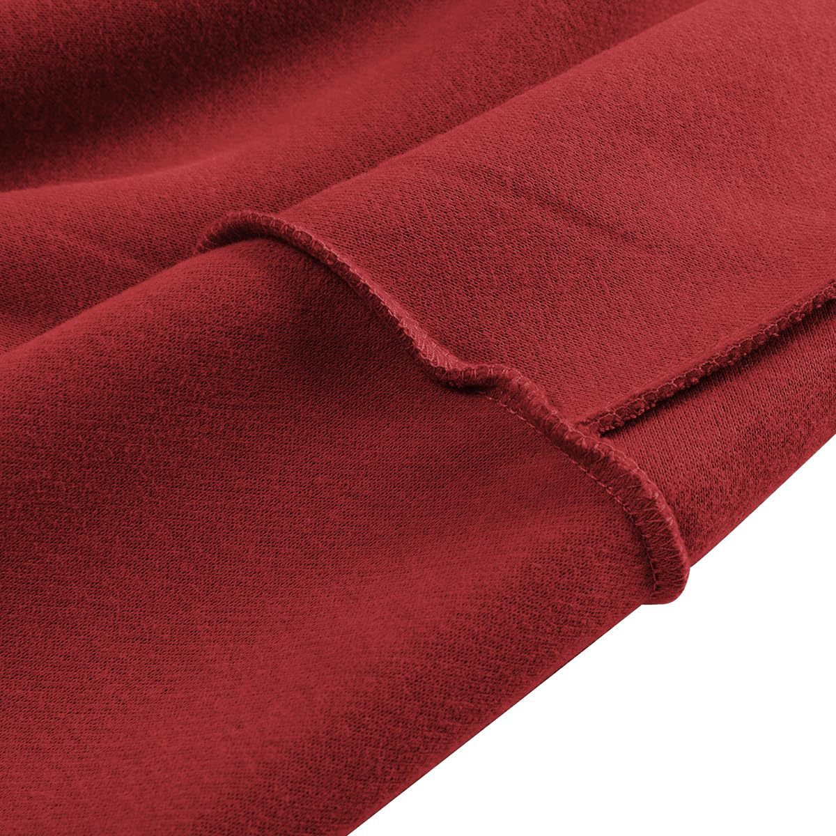 Raw Hem Cropped Fleece Sweatshirt - Red - 3