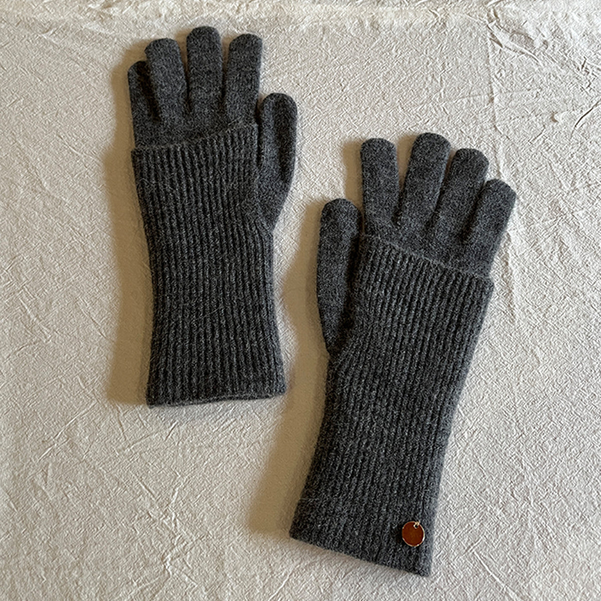 Convertible Fingerless Ribbed Knit Winter Gloves - BlackGrey