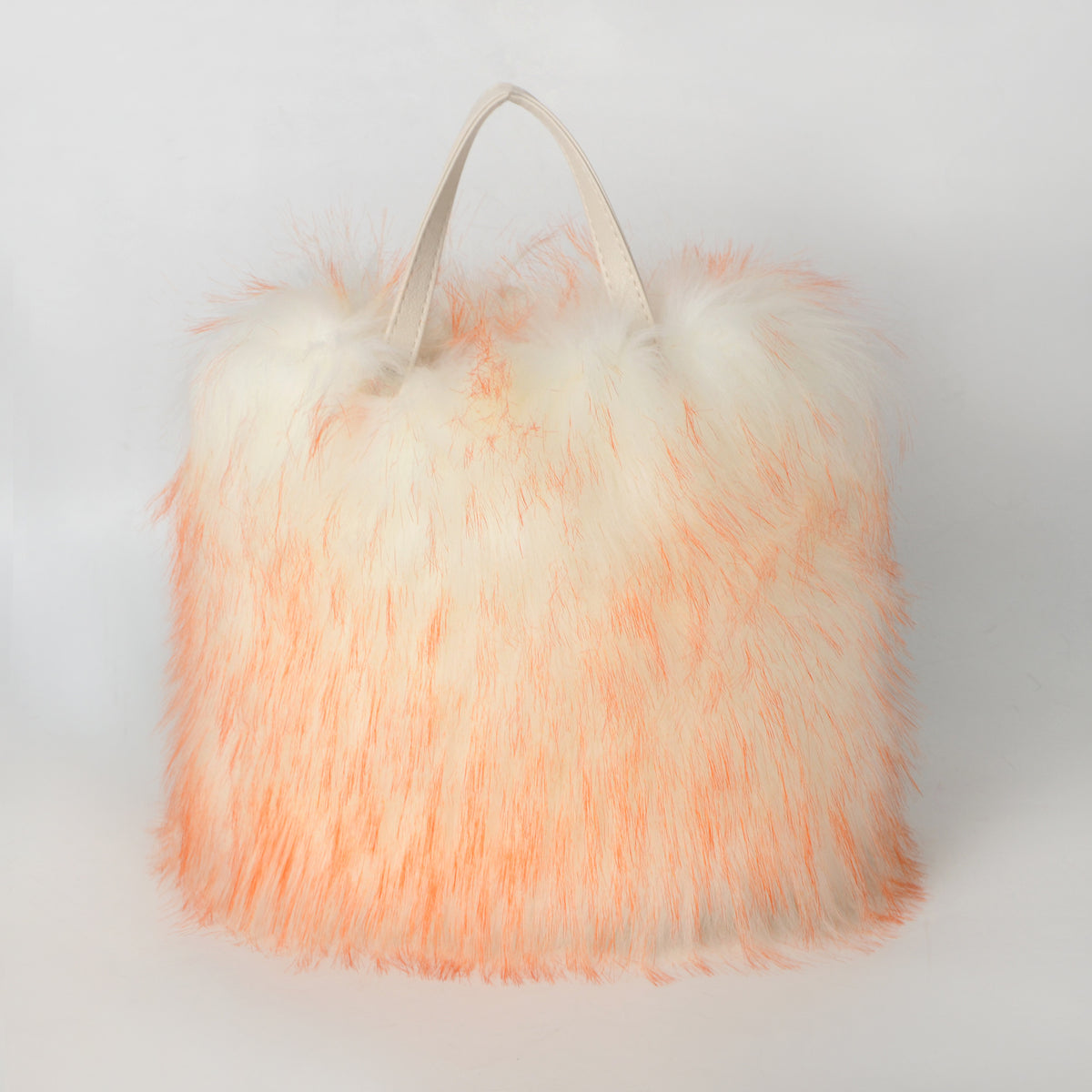 Fluffy Faux Fur Mini Tote Handbag - Yellow