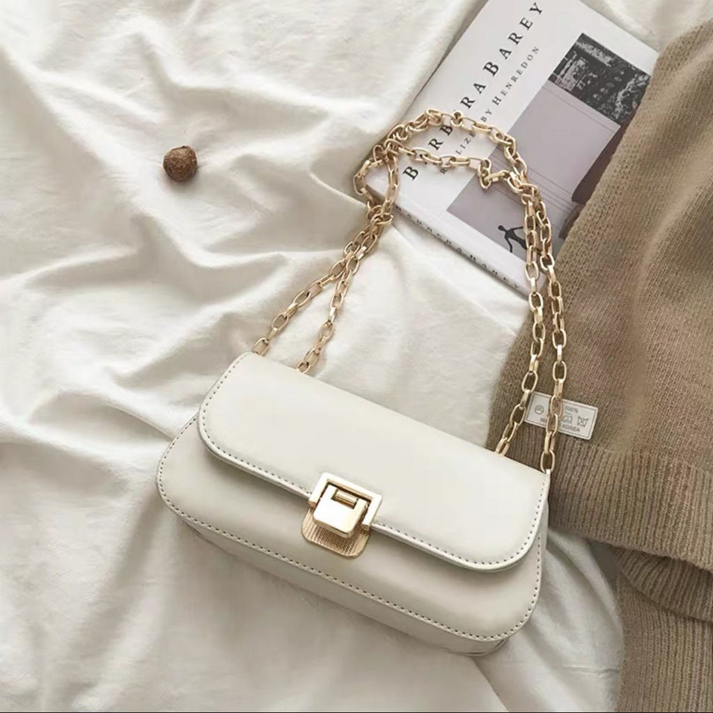 Mini Baguette Shoulder Bag With Chain Strap