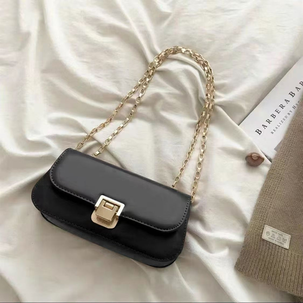 Mini Baguette Shoulder Bag With Chain Strap