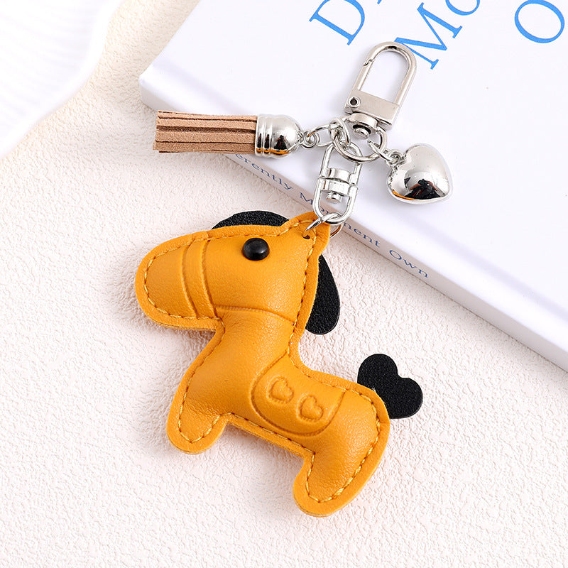 Little Pony Charm Keychain With Tassel - Yellow