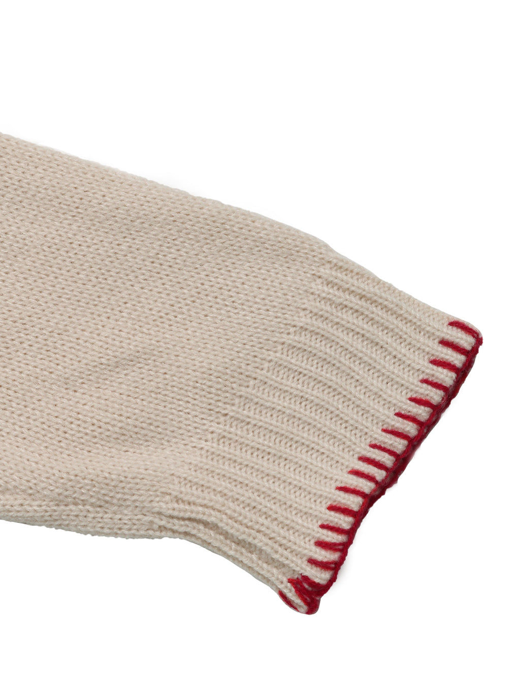 Lobster Motif Blanket Stitch Crewneck Sweater - Apricot - 1