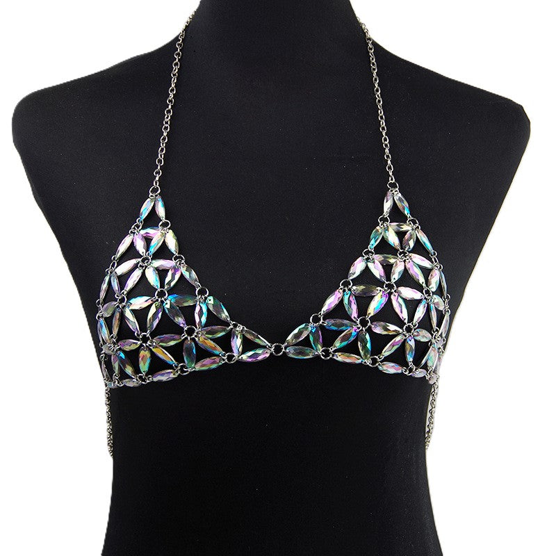 Iridescent Gem Triangle Body Chain - Color