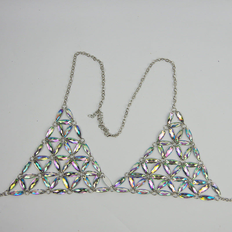 Iridescent Gem Triangle Body Chain - Color - 1