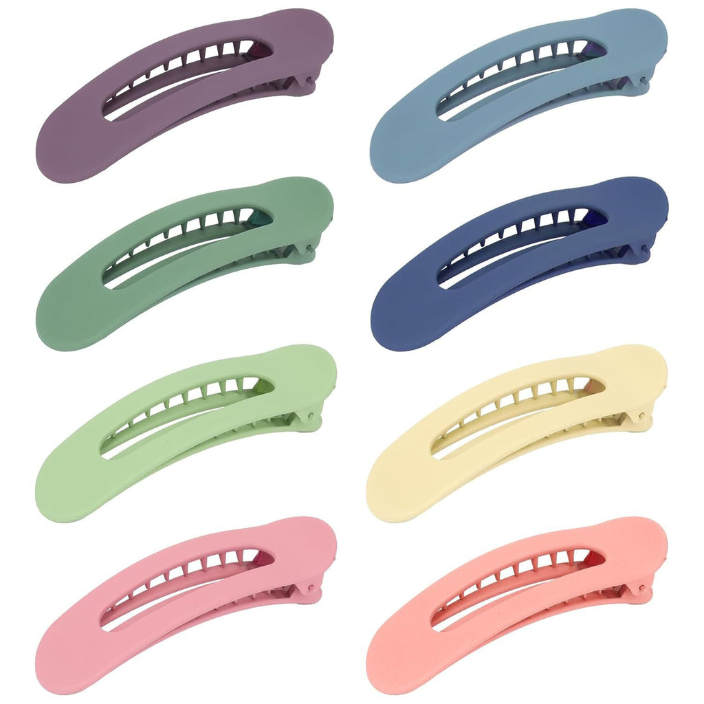 Slim Matte Oval Snap Hair Clip Set - Set01