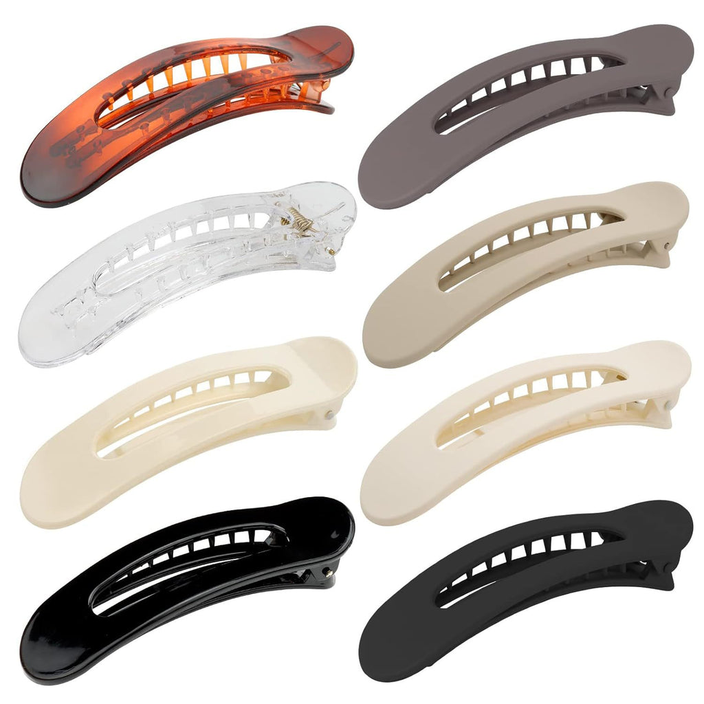 Slim Matte Oval Snap Hair Clip Set - Set09