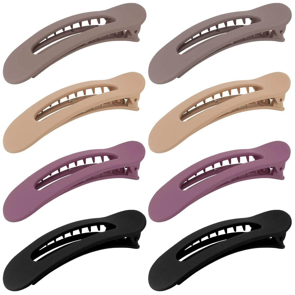 Slim Matte Oval Snap Hair Clip Set - Set10