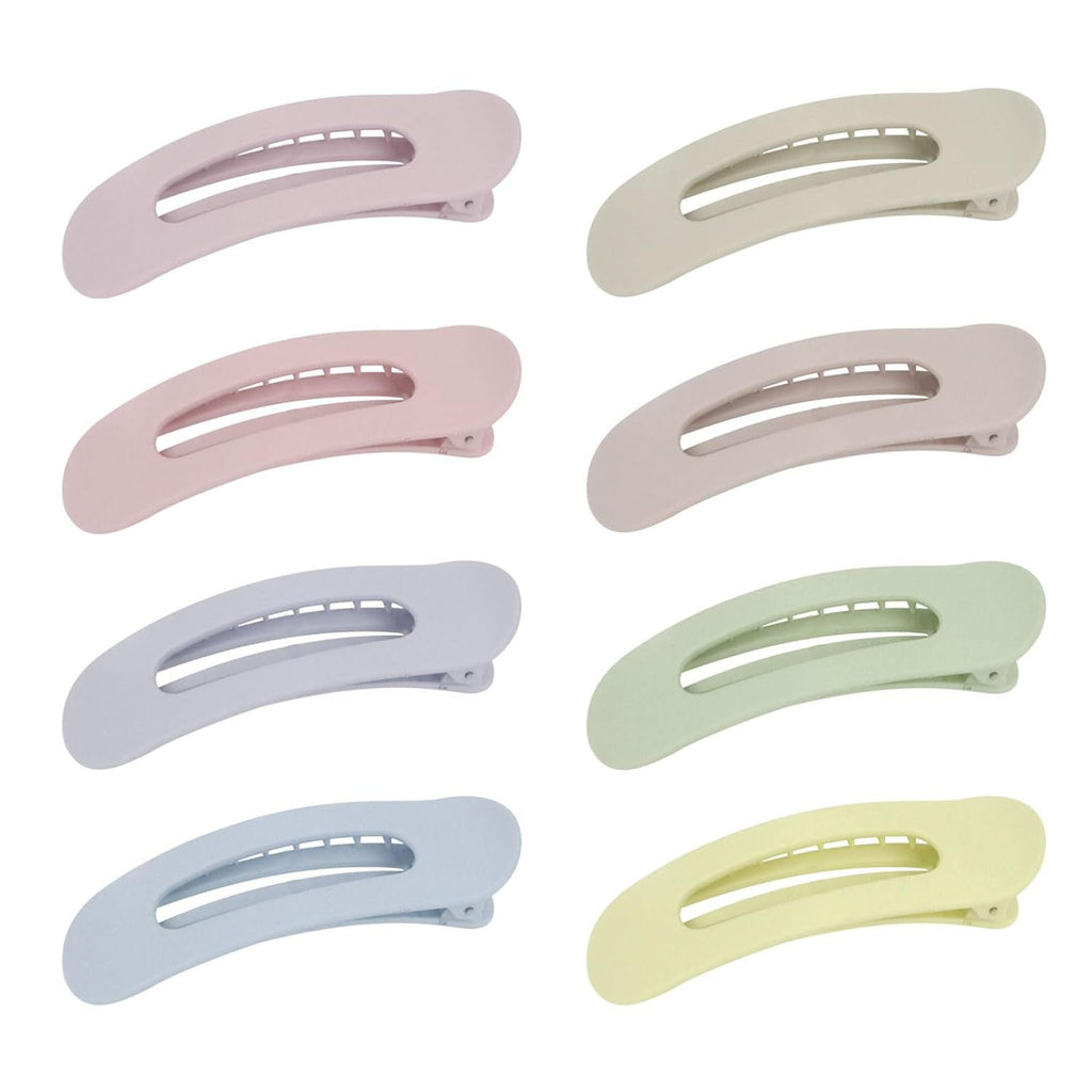 Slim Matte Oval Snap Hair Clip Set - Set12