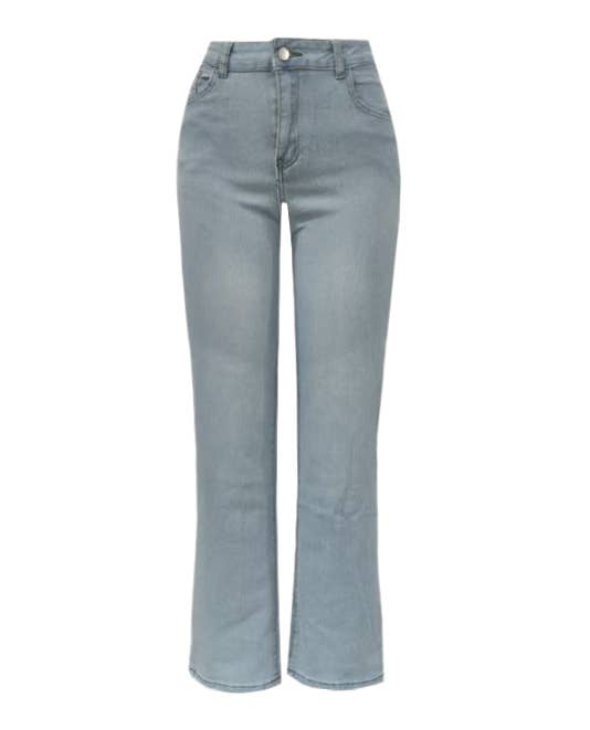 High Waist Light Wash Wide Leg Jeans