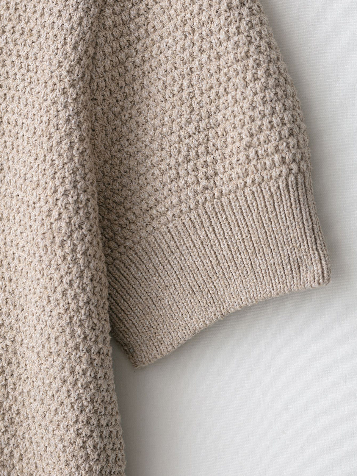 Starfish Button Front Short Sleeve Knit Top - Apricot - 3