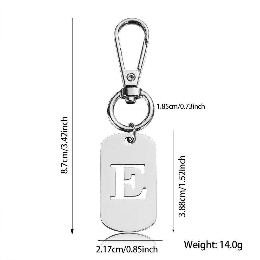 Cut Out Initial Letter Tag Keychain - Classic