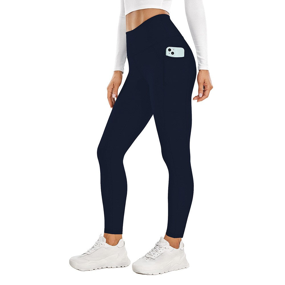 Fleece Lined Side Pocket High Waist Workout Leggings