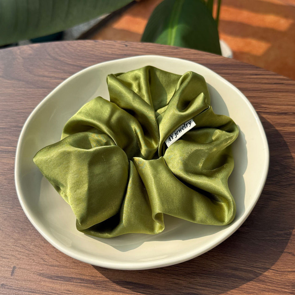 Oversized Satin Scrunchie Hair Tie - Color_2
