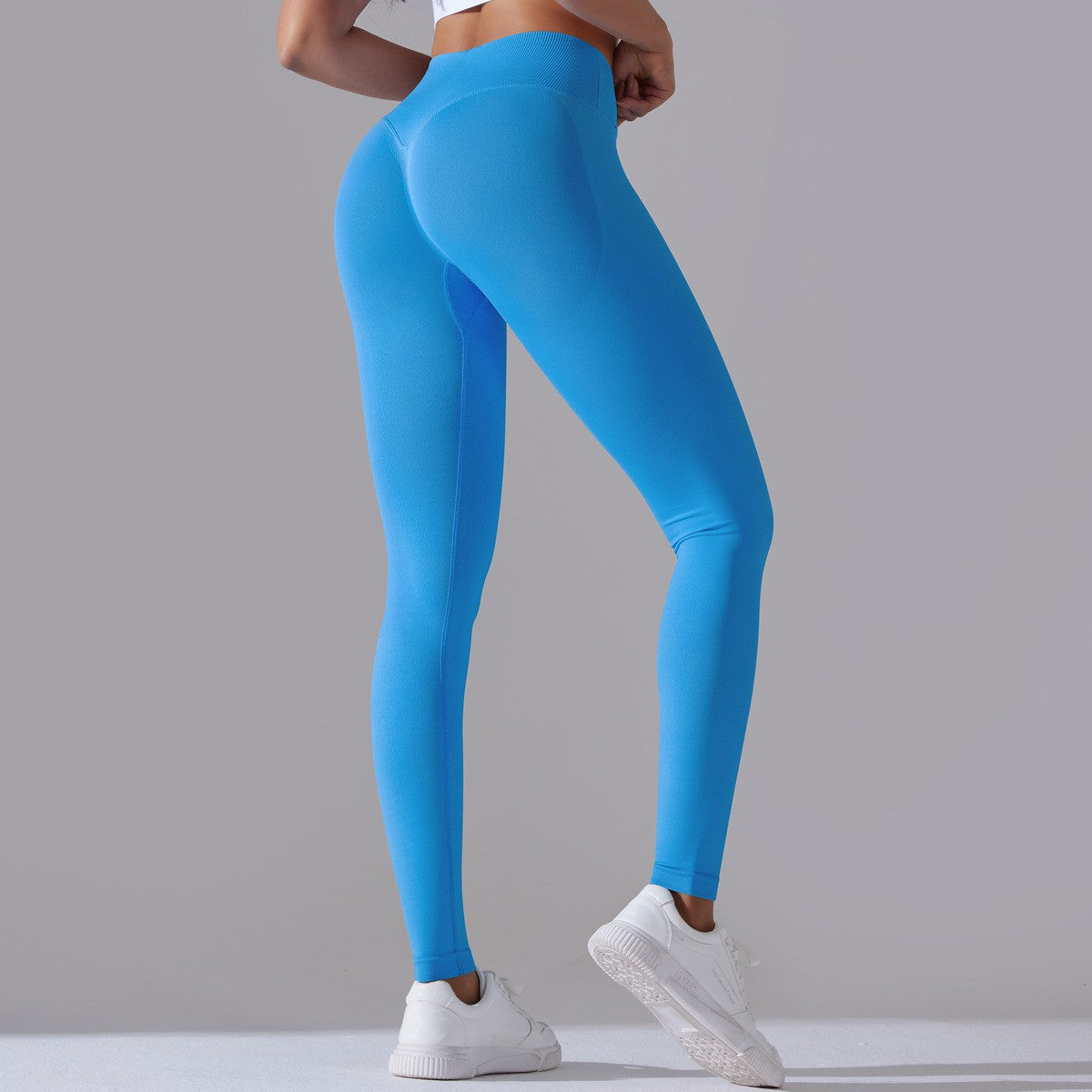 Crossover High Waist Seamless Scrunch Yoga Leggings