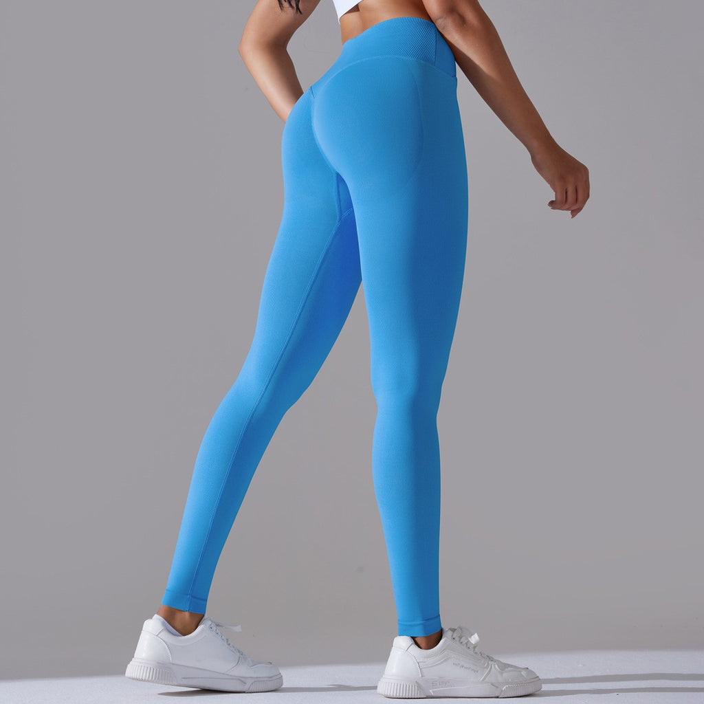 Crossover High Waist Seamless Scrunch Yoga Leggings