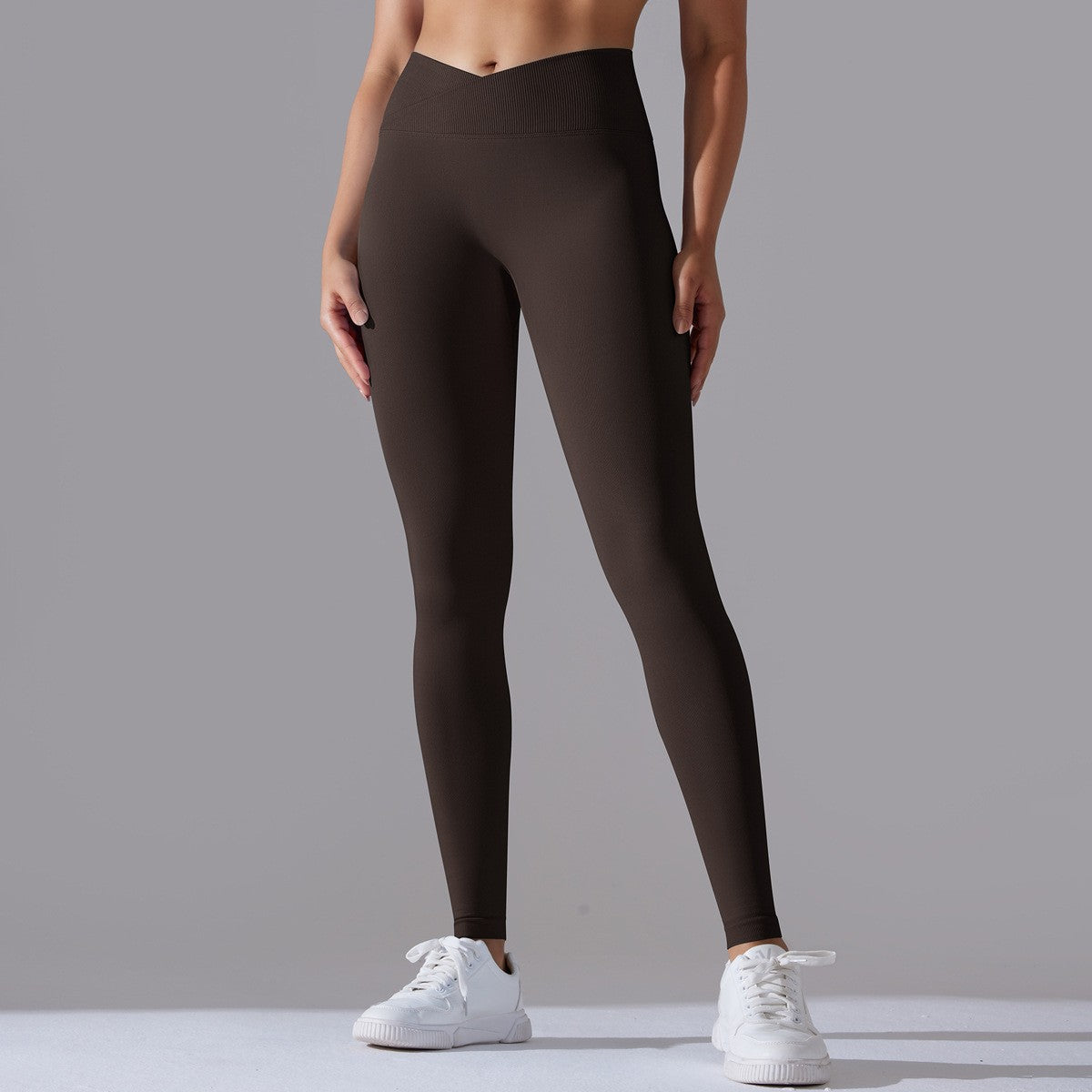 Crossover High Waist Seamless Scrunch Yoga Leggings
