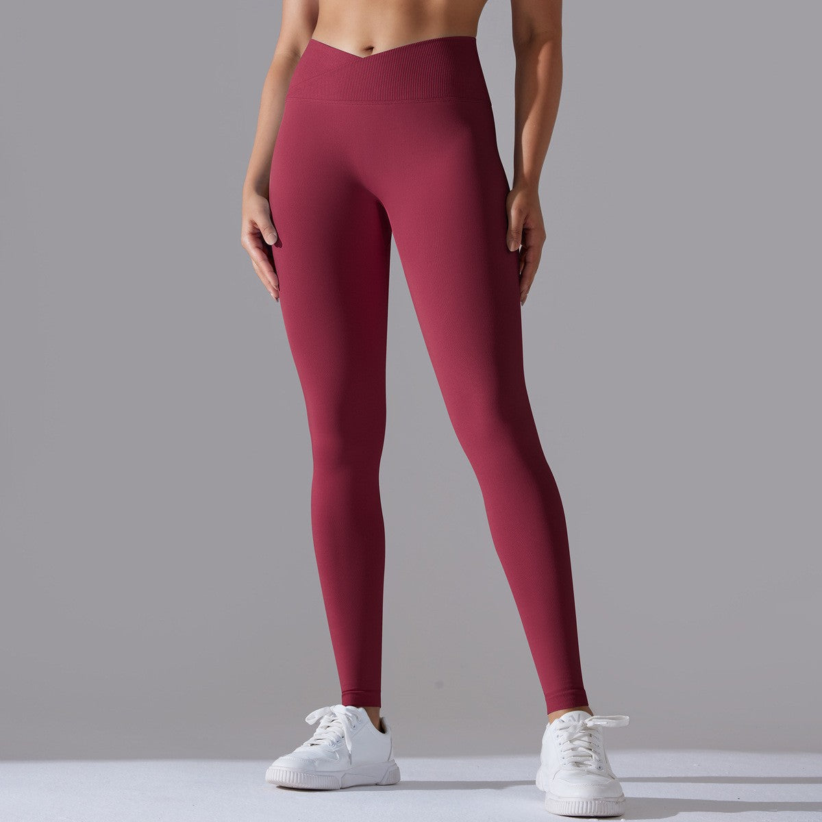 Crossover High Waist Seamless Scrunch Yoga Leggings