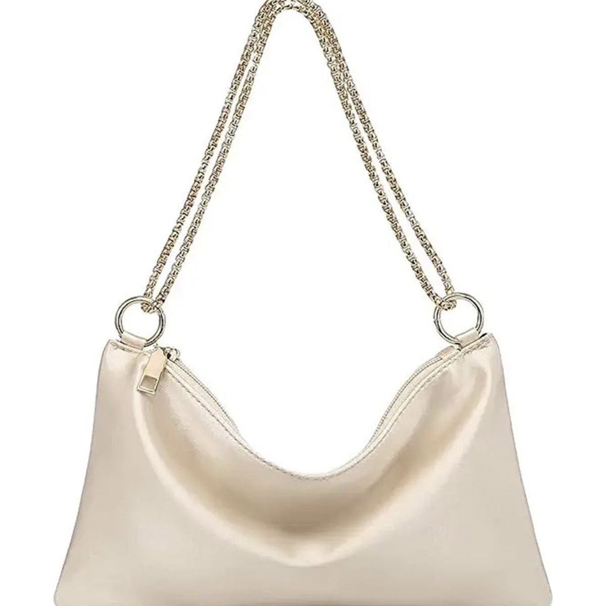 Satin Evening Shoulder Bag With Chain Strap