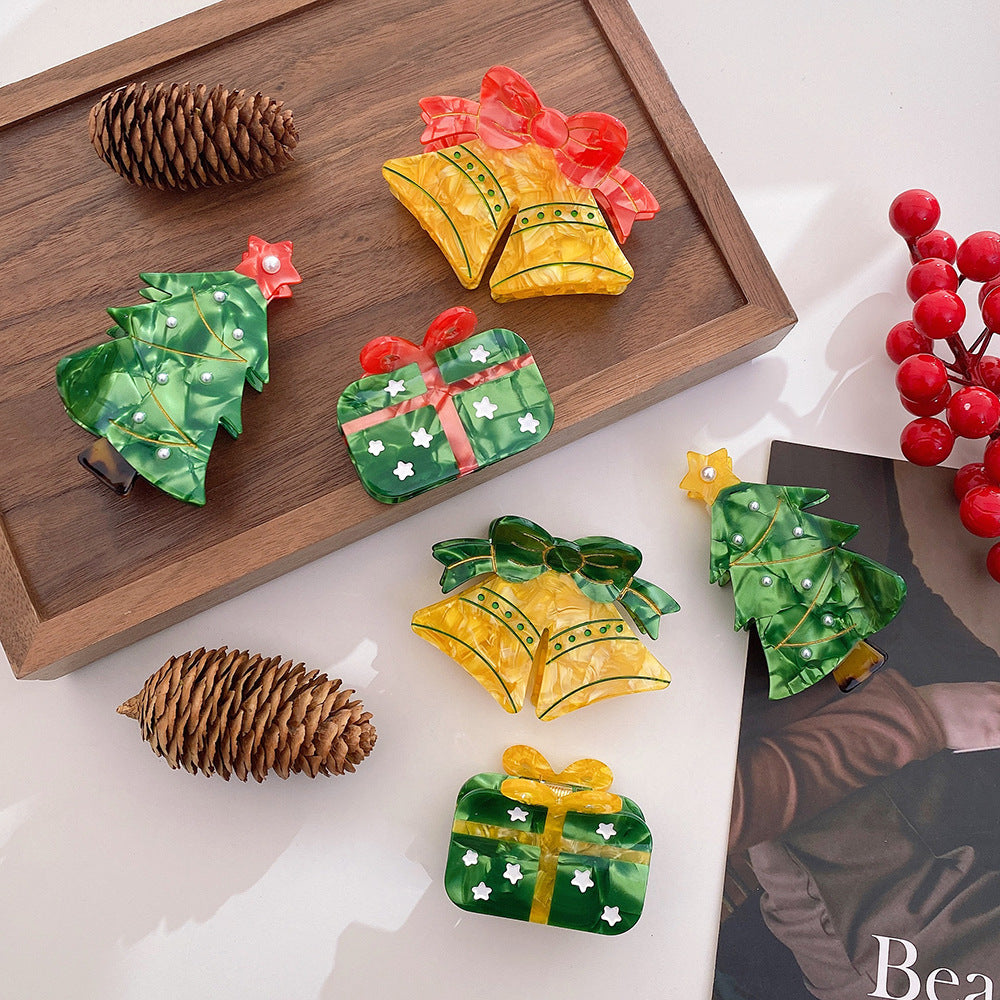 Christmas Bell and Gift Box Claw Clip