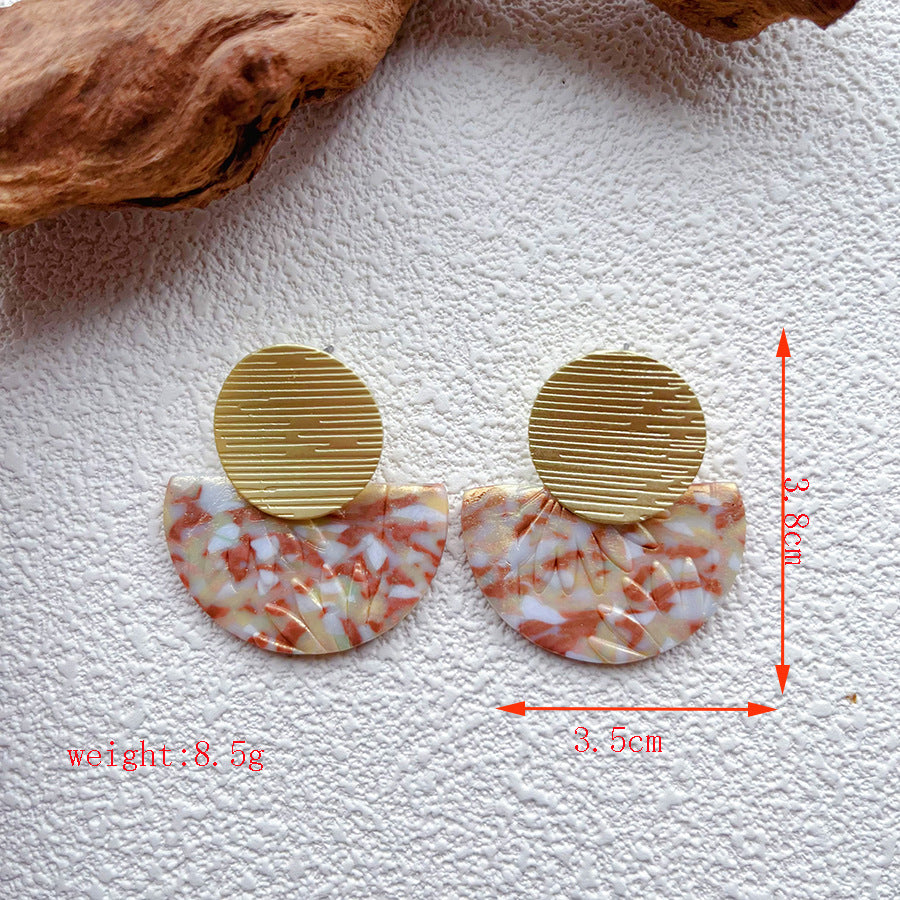 Terrazzo Clay Geometric Statement Drop Earrings - A
