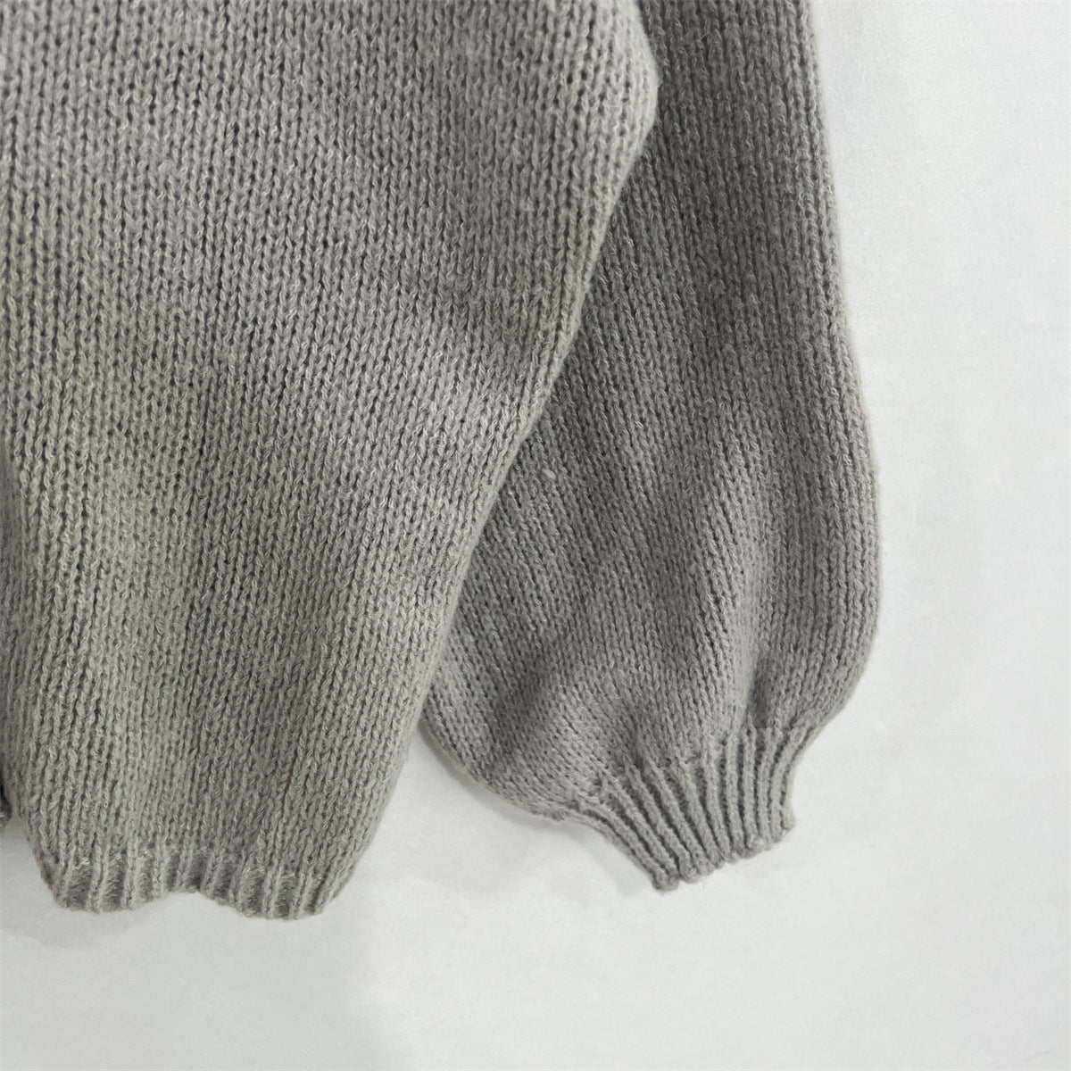 Slouchy Oversized Open Front Chunky Cardigan - DarkGrey - 3