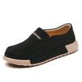 Suede Platform Penny Loafers - Black