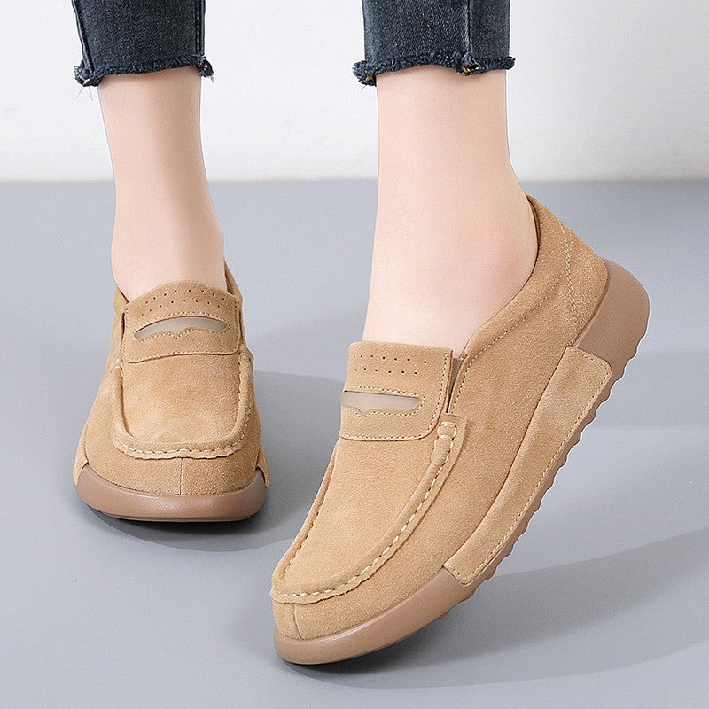 Suede Platform Penny Loafers