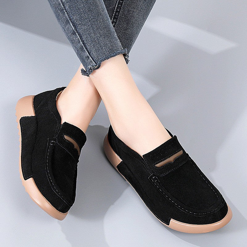 Suede Platform Penny Loafers