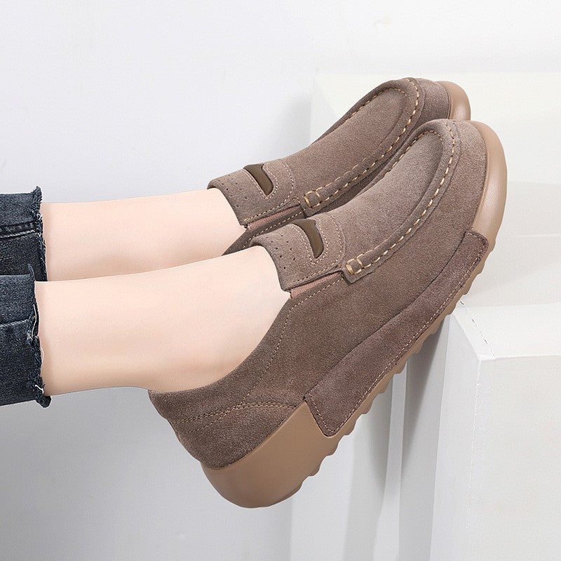 Suede Platform Penny Loafers