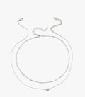 Double Layer Tiny Heart Chain Necklace - Silver