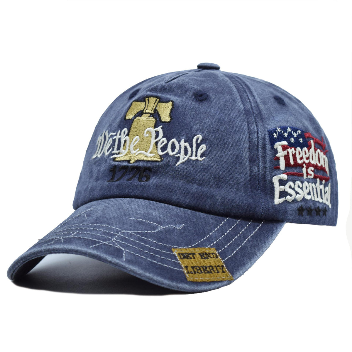 We The People Distressed Baseball Cap - Blue