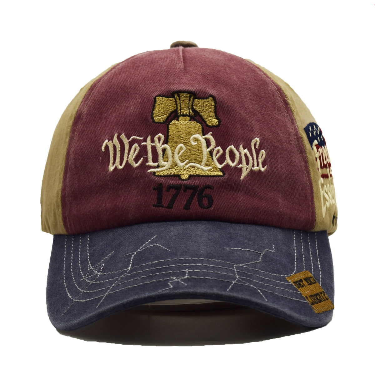We The People Distressed Baseball Cap - Khaki