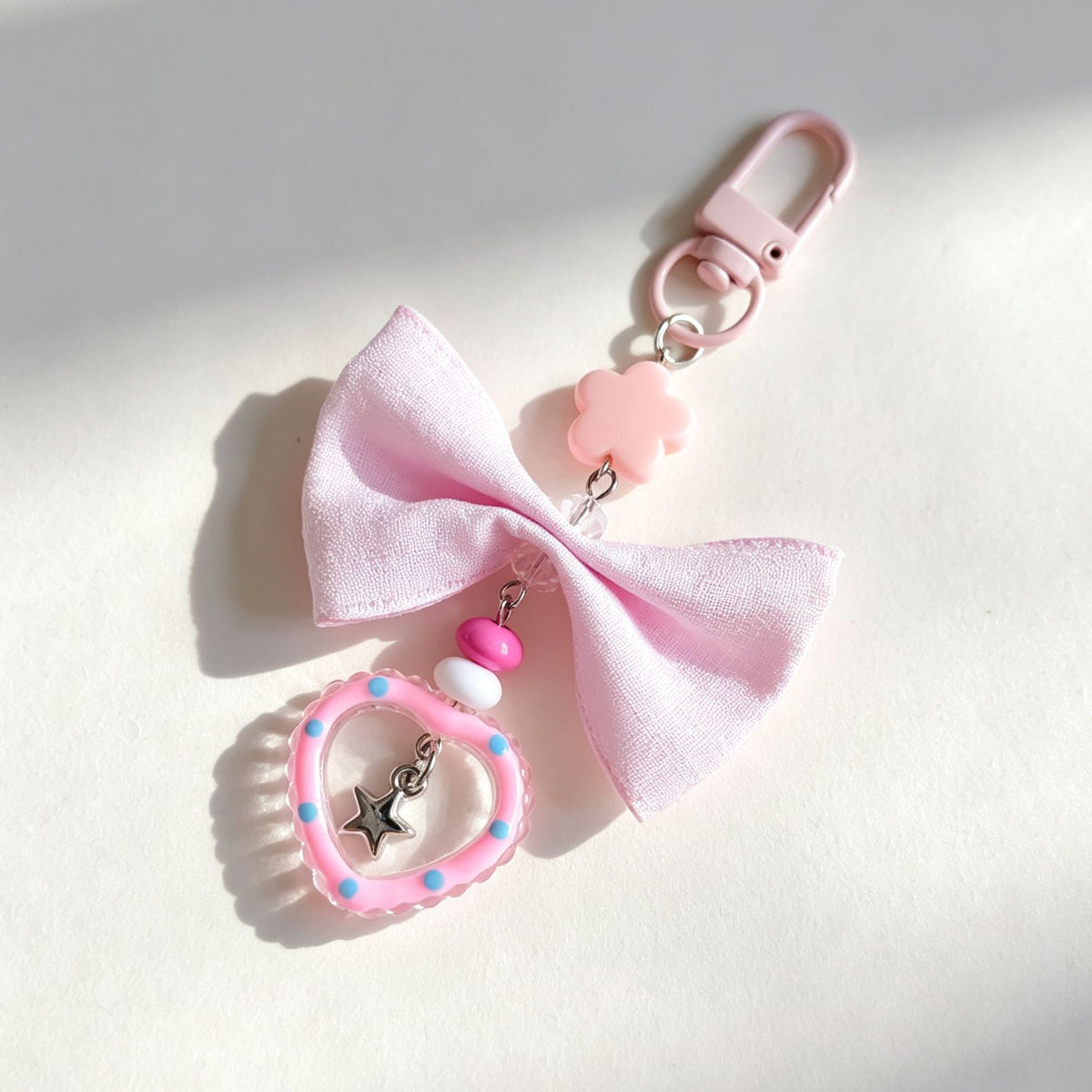 Pastel Bow Beaded Keychain Phone Charm - Color_18